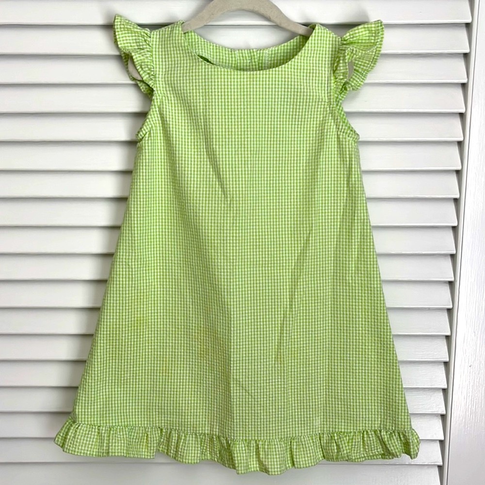 W Color Works Gingham Plaid Long Dress Ruffle Preppy